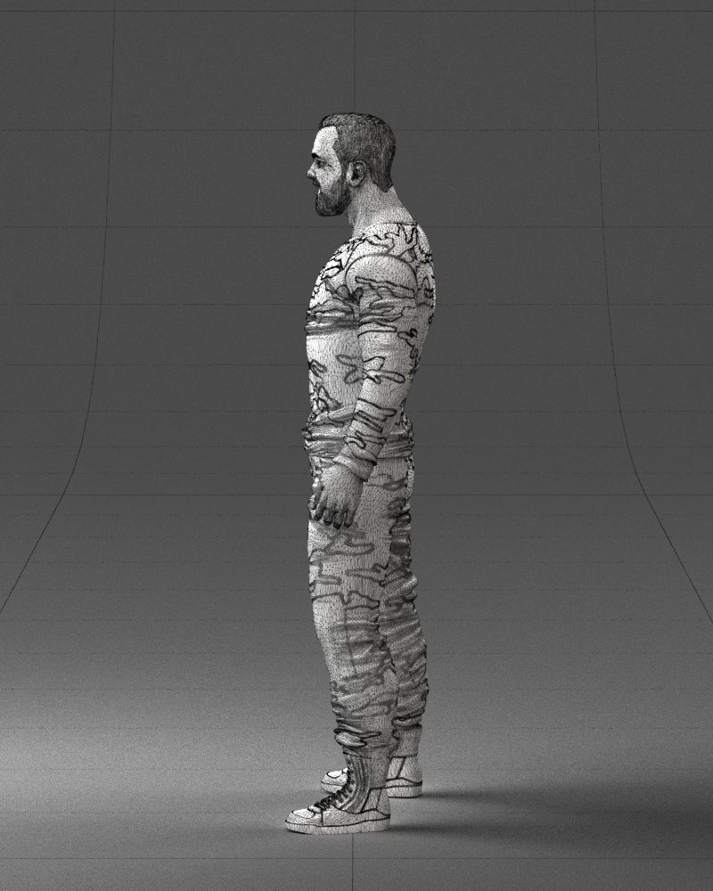 000230 Man in Camouflage Clothing 1203 3dp 3D print model_37