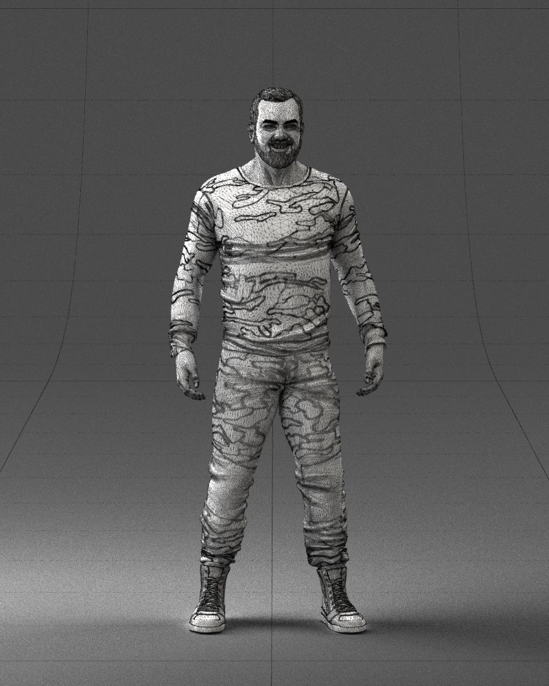 000230 Man in Camouflage Clothing 1203 3dp 3D print model_30