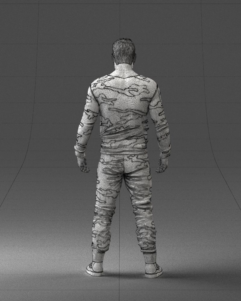 000230 Man in Camouflage Clothing 1203 3dp 3D print model_35