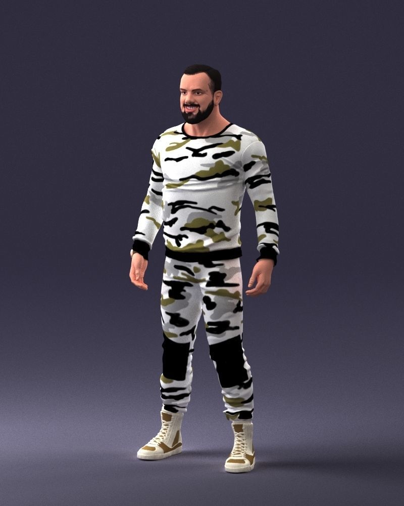 000230 Man in Camouflage Clothing 1203 3dp 3D print model_11