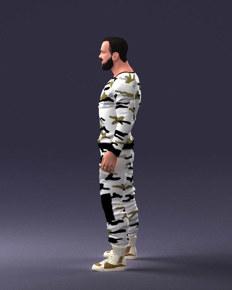 000230 Man in Camouflage Clothing 1203 3dp 3D print model_9