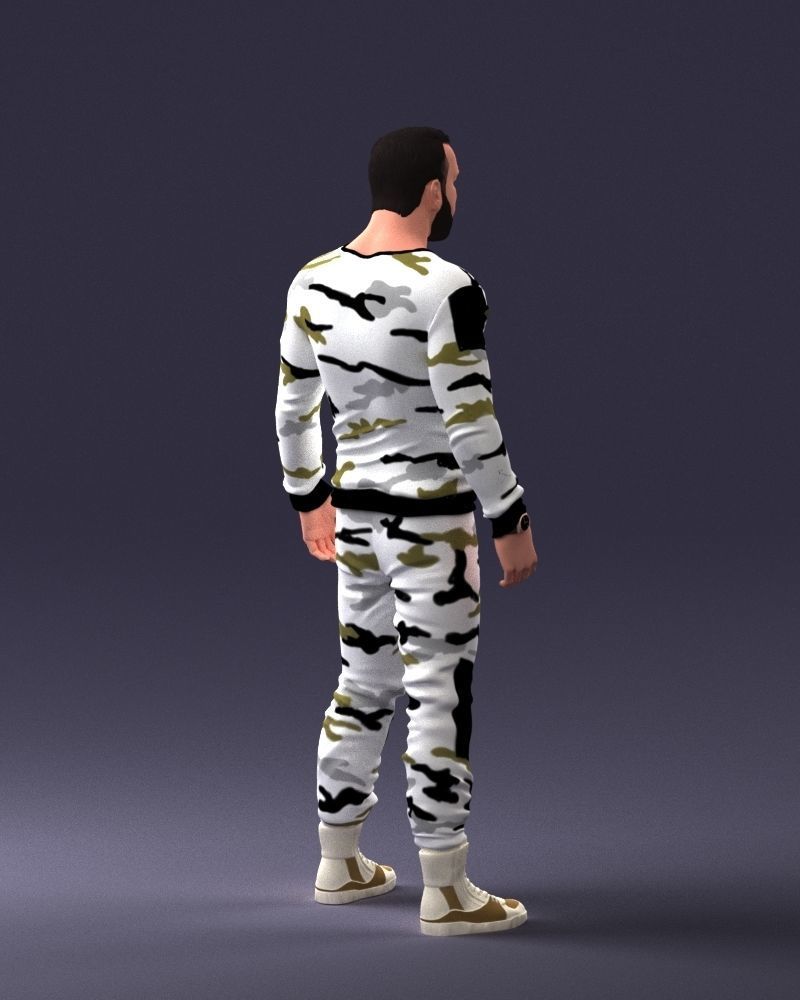 000230 Man in Camouflage Clothing 1203 3dp 3D print model_6