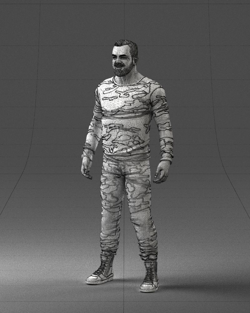 000230 Man in Camouflage Clothing 1203 3dp 3D print model_26