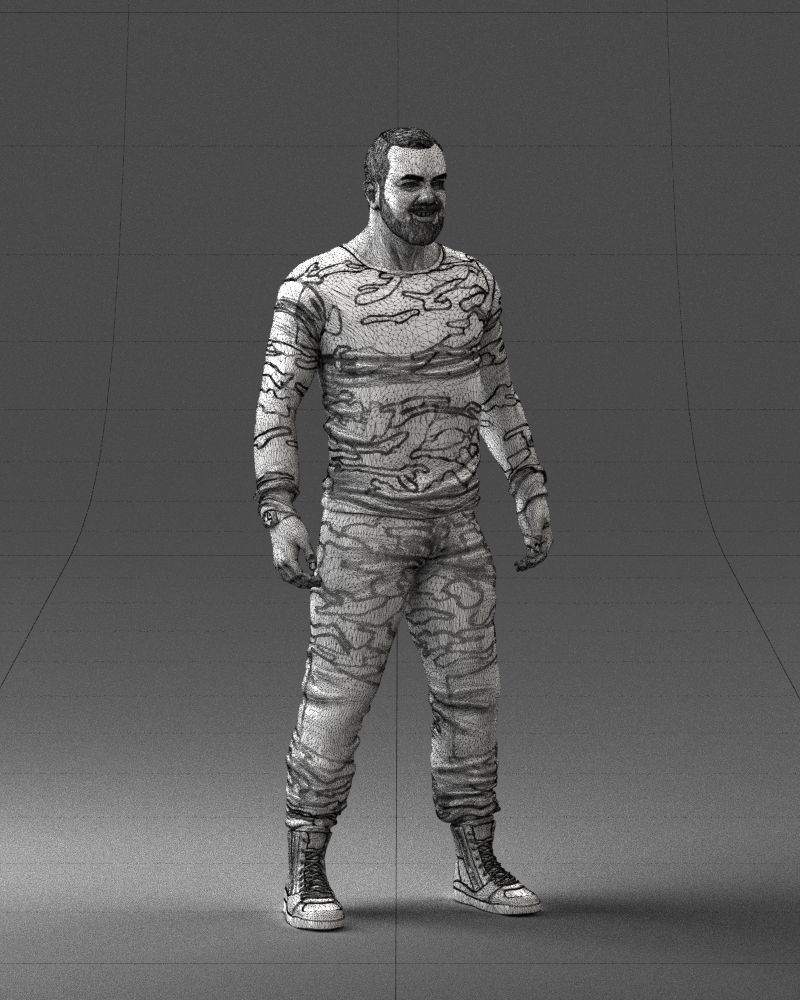000230 Man in Camouflage Clothing 1203 3dp 3D print model_31