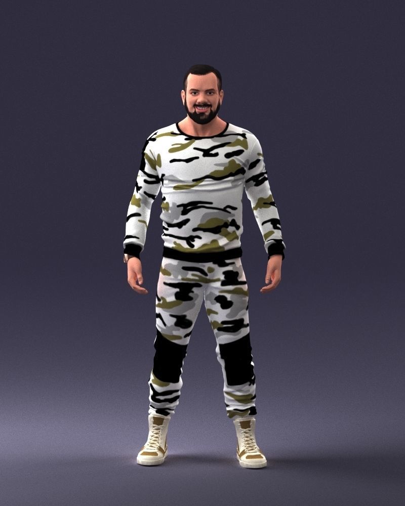 000230 Man in Camouflage Clothing 1203 3dp 3D print model_1
