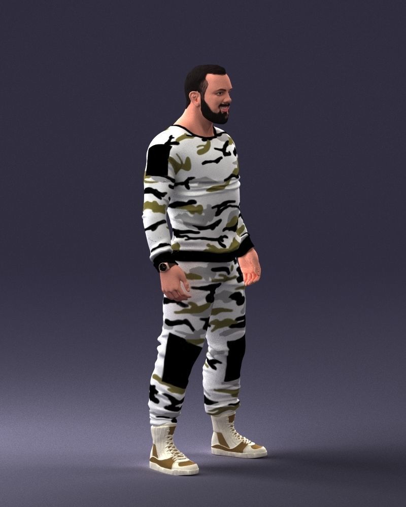 000230 Man in Camouflage Clothing 1203 3dp 3D print model_3