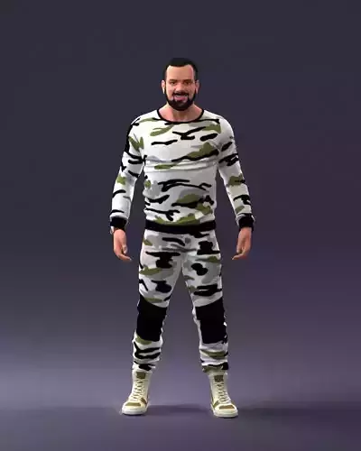 000230 Man in Camouflage Clothing 1203 3dp 3D print model