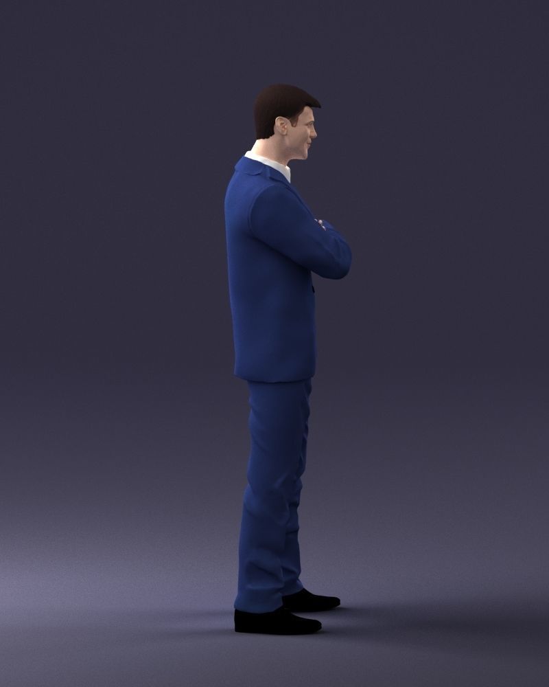 000234 Man in Blue Suit Crossed Arms Pose 1217 3D model_12