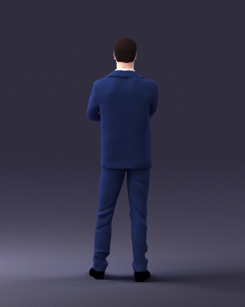 000234 Man in Blue Suit Crossed Arms Pose 1217 3D model_18