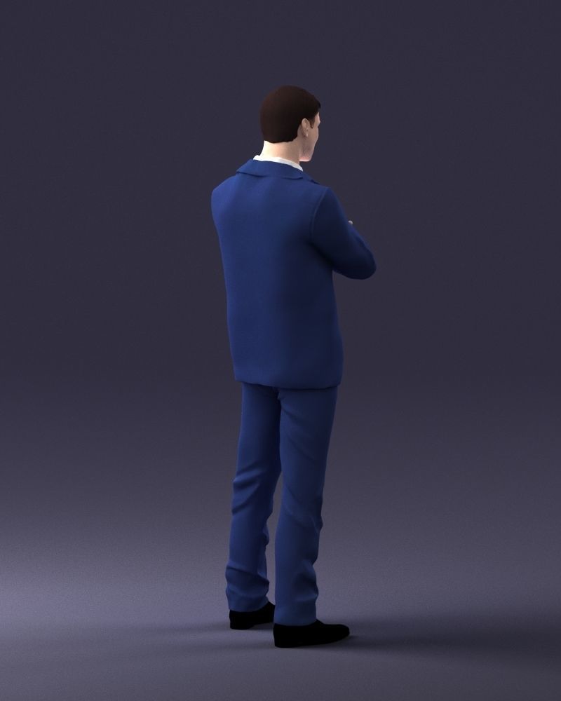 000234 Man in Blue Suit Crossed Arms Pose 1217 3D model_15