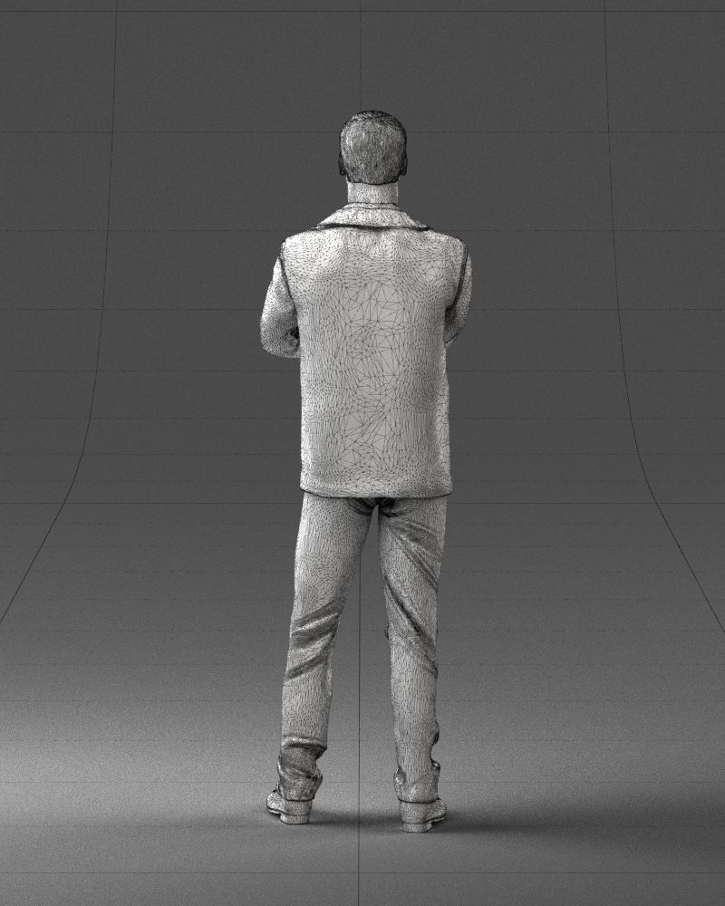 000234 Man in Blue Suit Crossed Arms Pose 1217 3D model_20