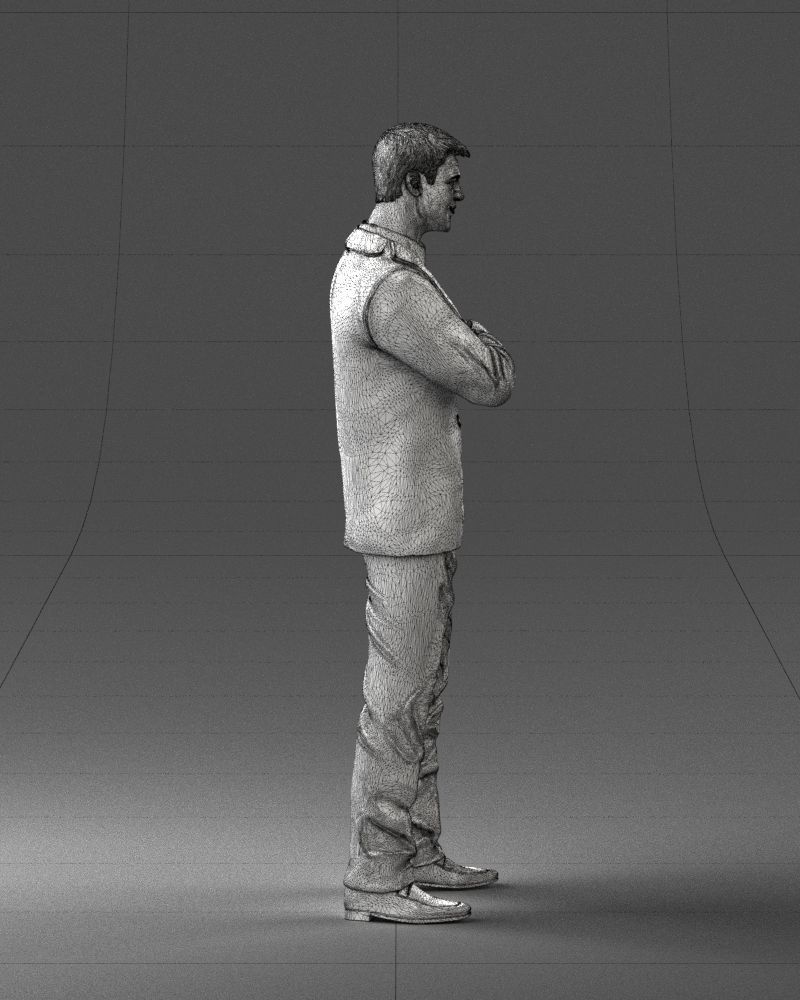 000234 Man in Blue Suit Crossed Arms Pose 1217 3D model_14