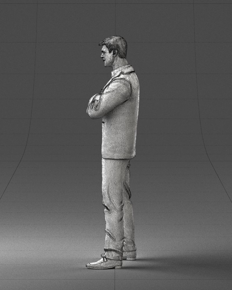 000234 Man in Blue Suit Crossed Arms Pose 1217 3D model_26