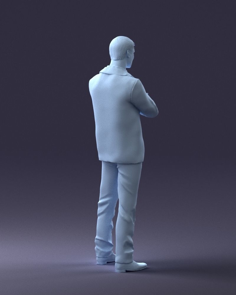 000234 Man in Blue Suit Crossed Arms Pose 1217 3D model_16
