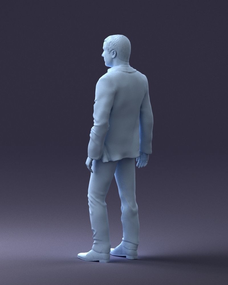 000233 Man in Stylish Three-Piece Suit 1217 3D model_22