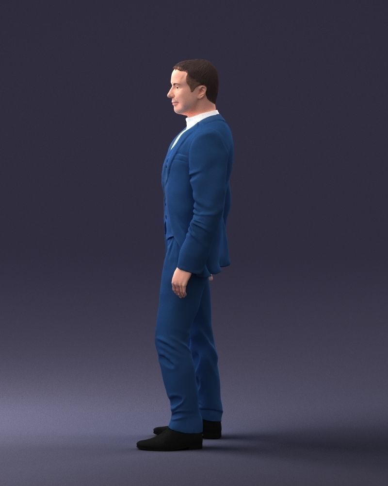 000233 Man in Stylish Three-Piece Suit 1217 3D model_24
