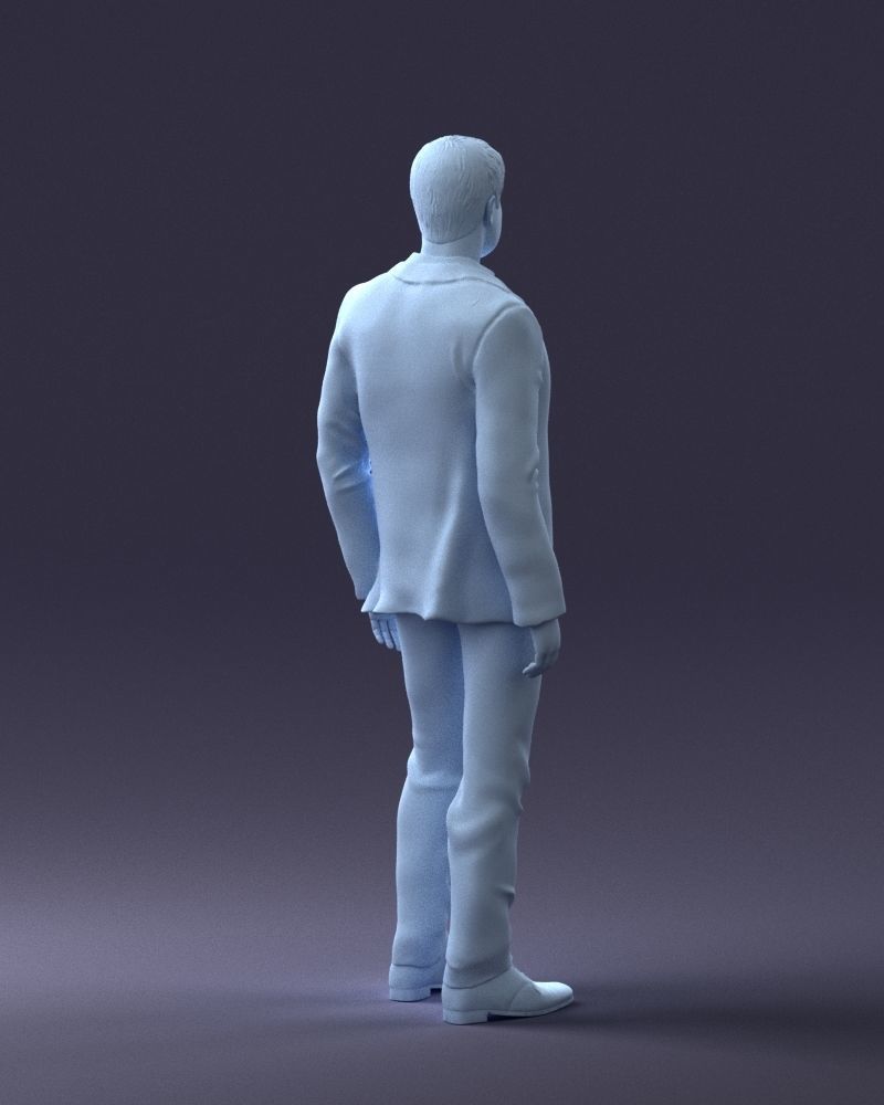 000233 Man in Stylish Three-Piece Suit 1217 3D model_16