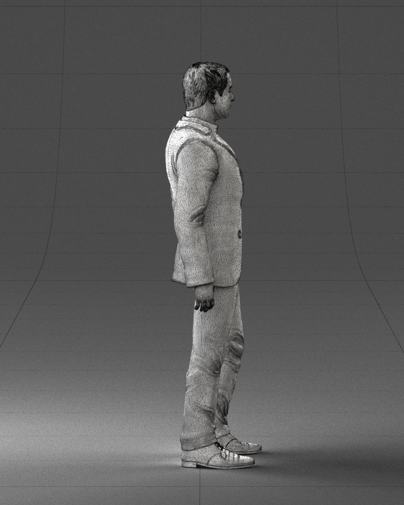 000233 Man in Stylish Three-Piece Suit 1217 3D model_14