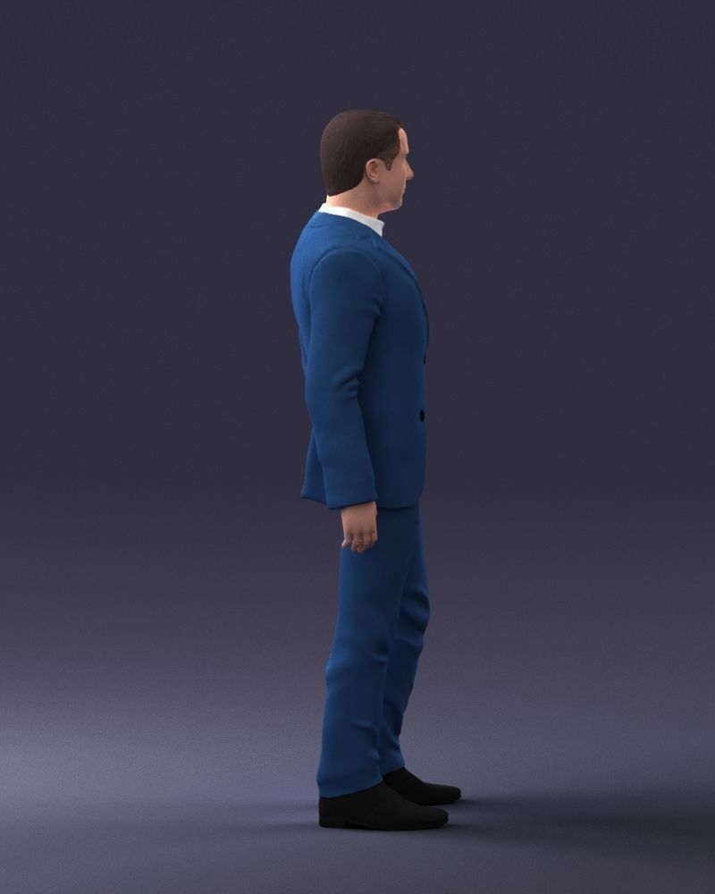 000233 Man in Stylish Three-Piece Suit 1217 3D model_12