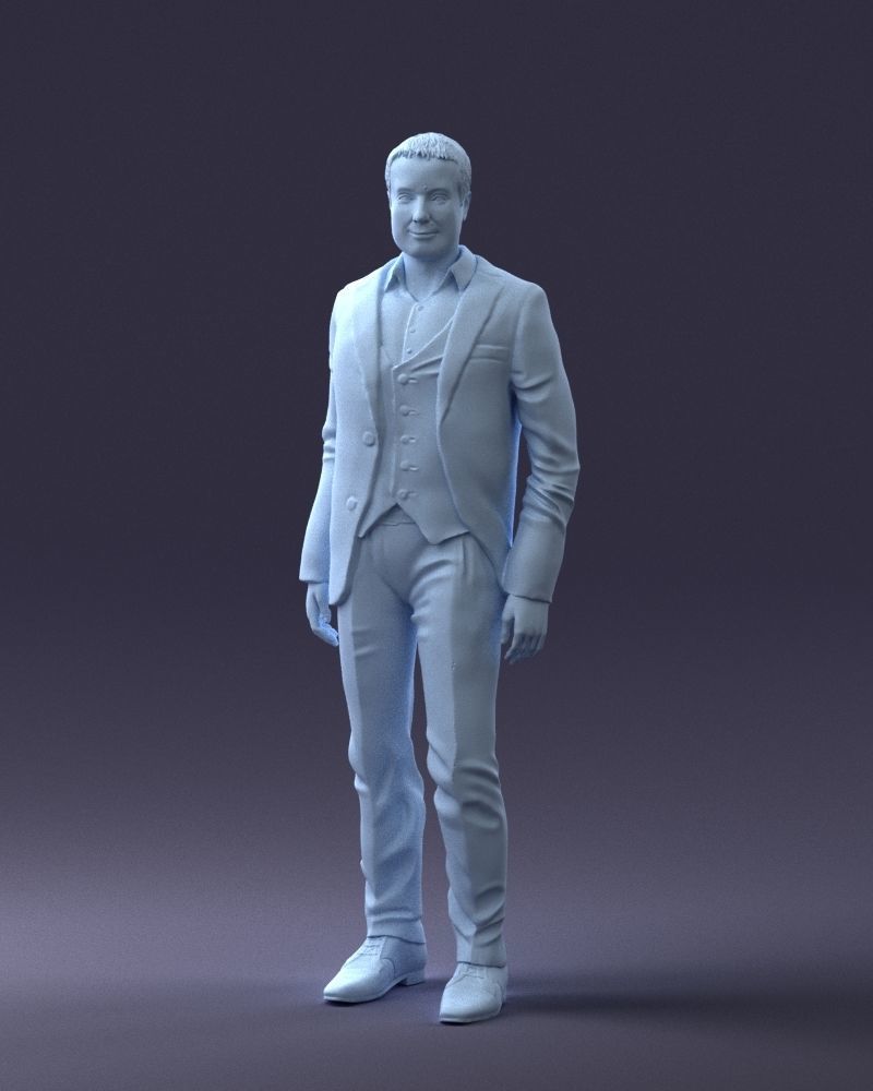 000233 Man in Stylish Three-Piece Suit 1217 3D model_31