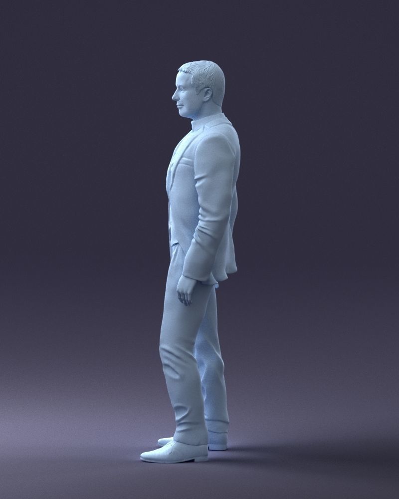 000233 Man in Stylish Three-Piece Suit 1217 3D model_25