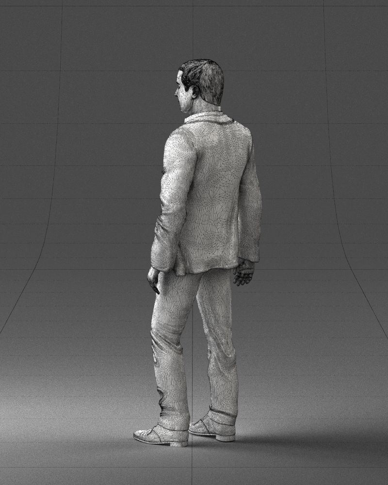 000233 Man in Stylish Three-Piece Suit 1217 3D model_23