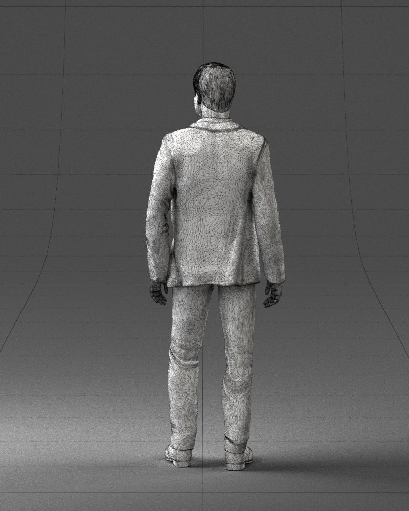 000233 Man in Stylish Three-Piece Suit 1217 3D model_20