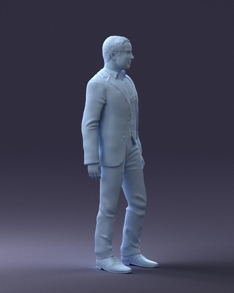 000233 Man in Stylish Three-Piece Suit 1217 3D model_10