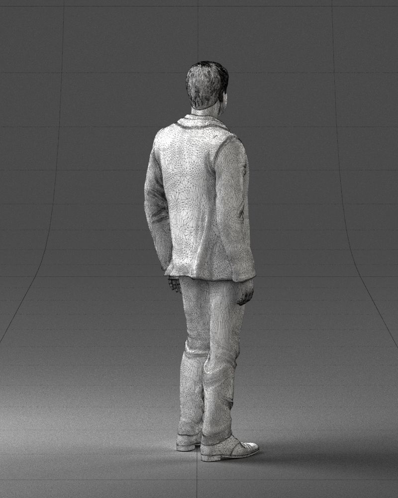 000233 Man in Stylish Three-Piece Suit 1217 3D model_17