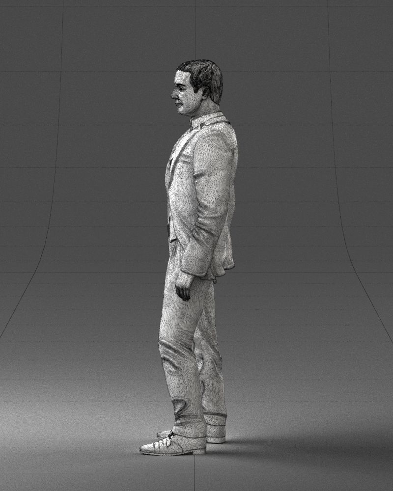 000233 Man in Stylish Three-Piece Suit 1217 3D model_26