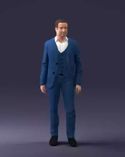 000233 Man in Stylish Three-Piece Suit 1217