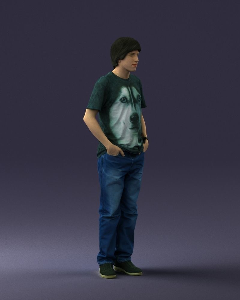 000045 Man in Wolf T-Shirt 0111 3D model_11