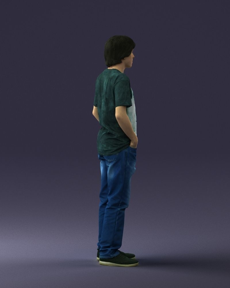 000045 Man in Wolf T-Shirt 0111 3D model_7