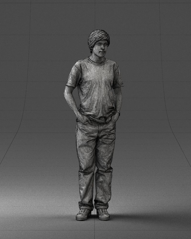 000045 Man in Wolf T-Shirt 0111 3D model_37