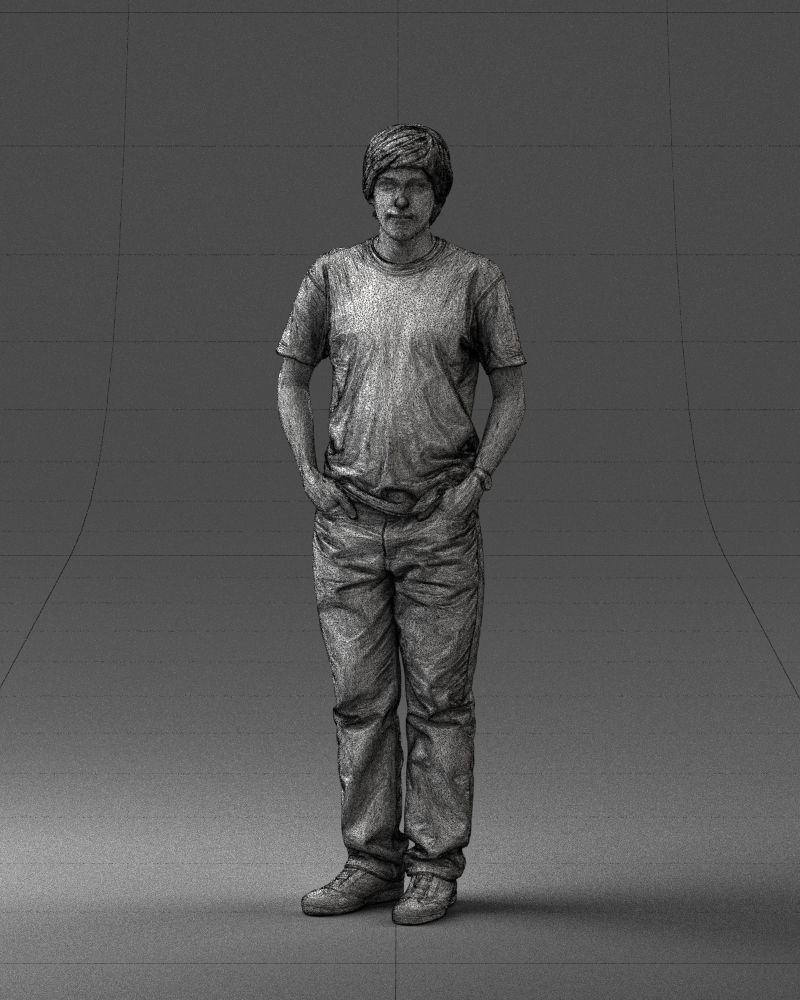 000045 Man in Wolf T-Shirt 0111 3dp 3D print model_27