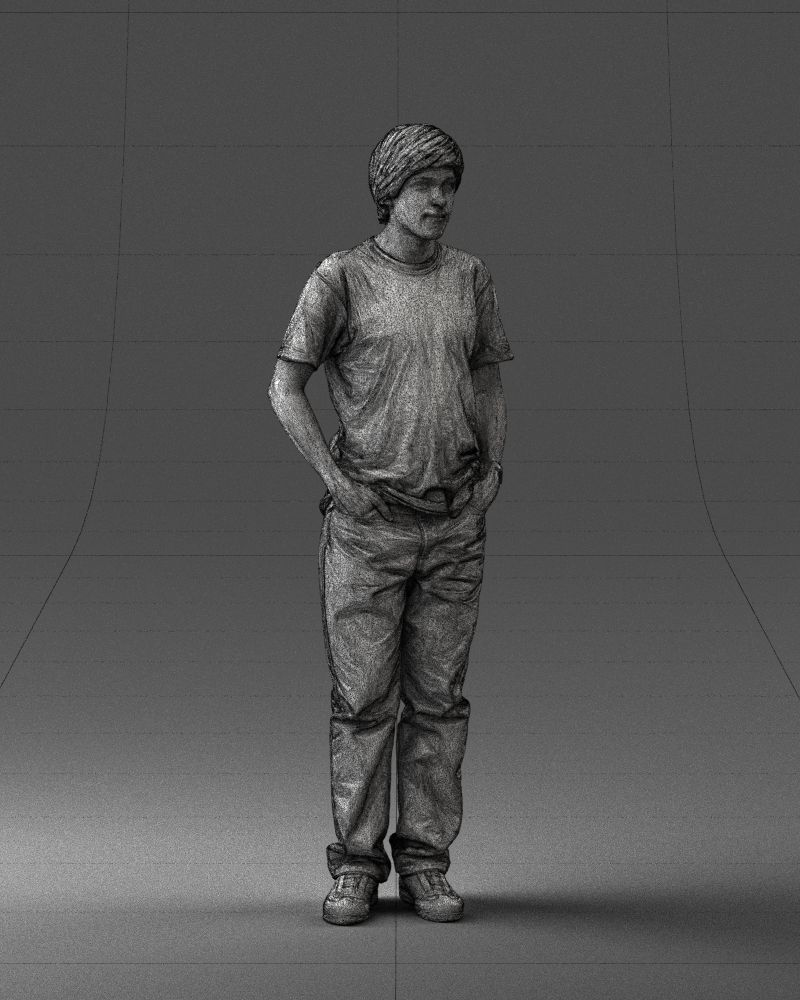 000045 Man in Wolf T-Shirt 0111 3dp 3D print model_30