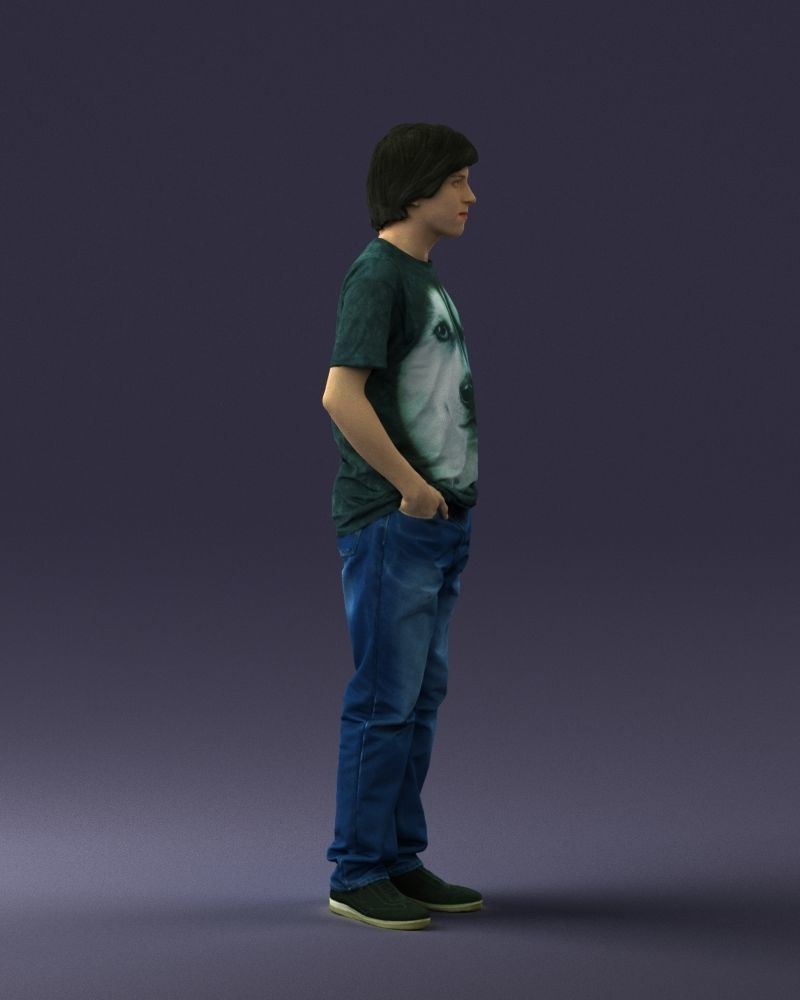 000045 Man in Wolf T-Shirt 0111 3dp 3D print model_7