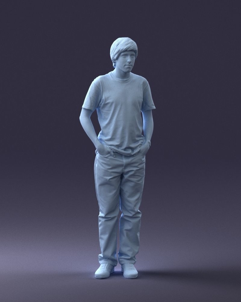 000045 Man in Wolf T-Shirt 0111 3dp 3D print model_16