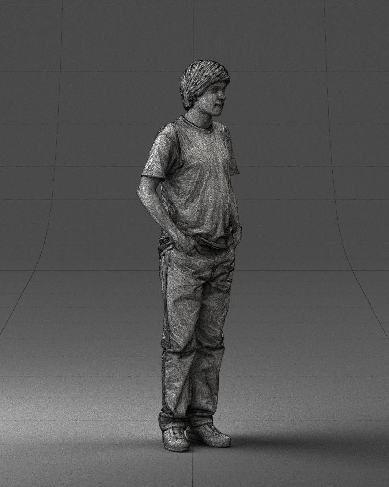 000045 Man in Wolf T-Shirt 0111 3dp 3D print model_31