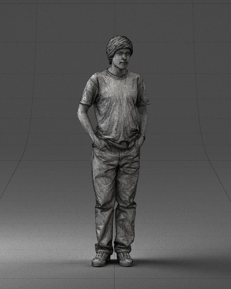 000045 Man in Wolf T-Shirt 0111 3dp 3D print model_26