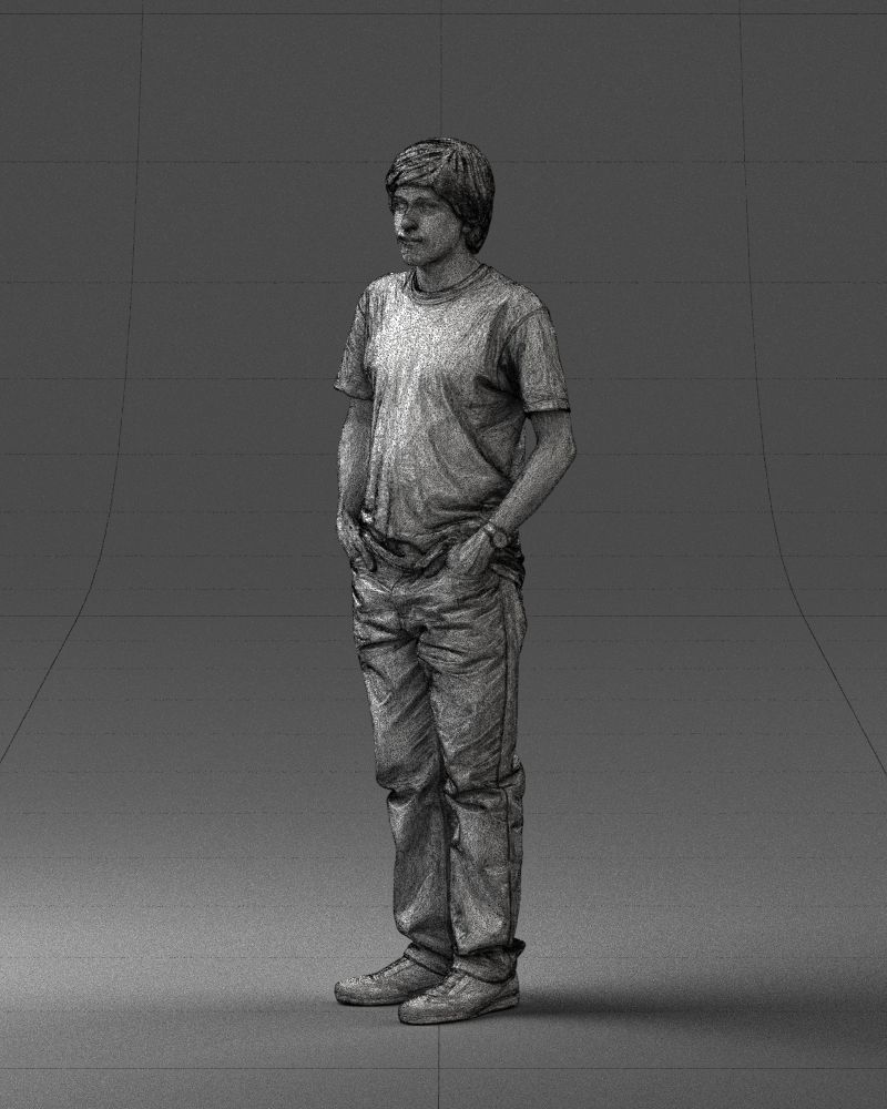 000045 Man in Wolf T-Shirt 0111 3dp 3D print model_25