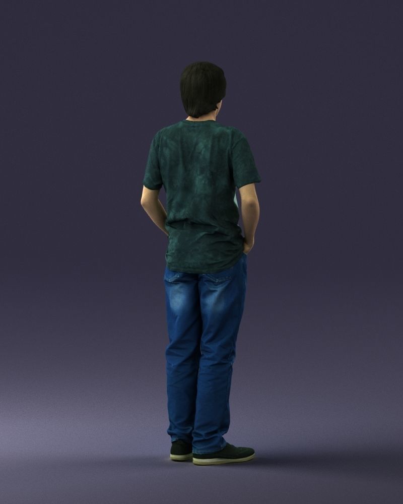 000045 Man in Wolf T-Shirt 0111 3dp 3D print model_9