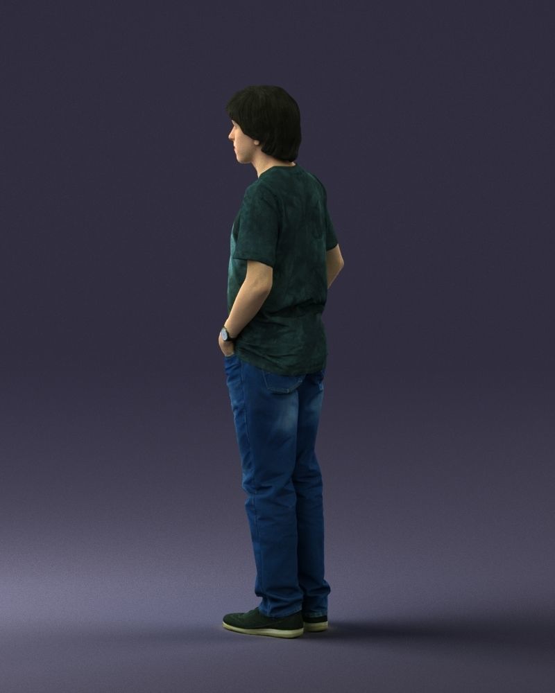 000045 Man in Wolf T-Shirt 0111 3dp 3D print model_11