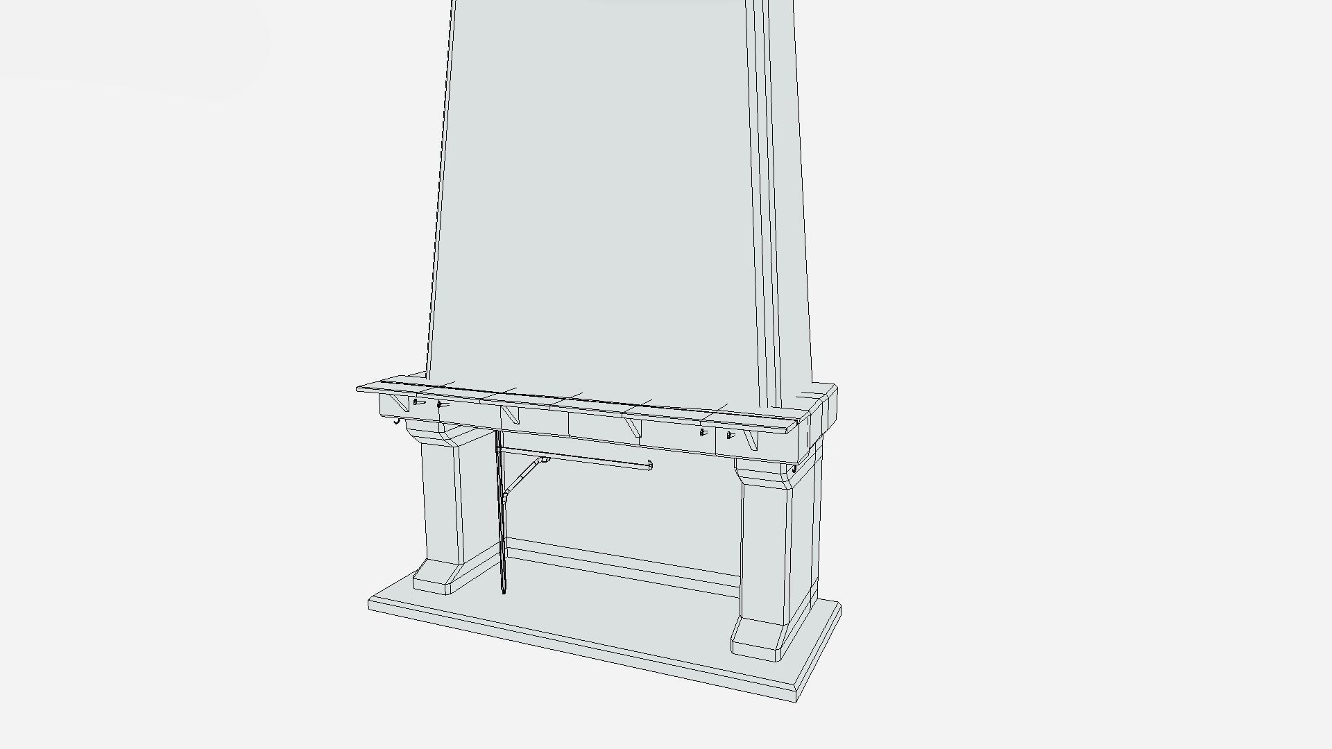 Brick Fireplace Low-poly 3D model_4