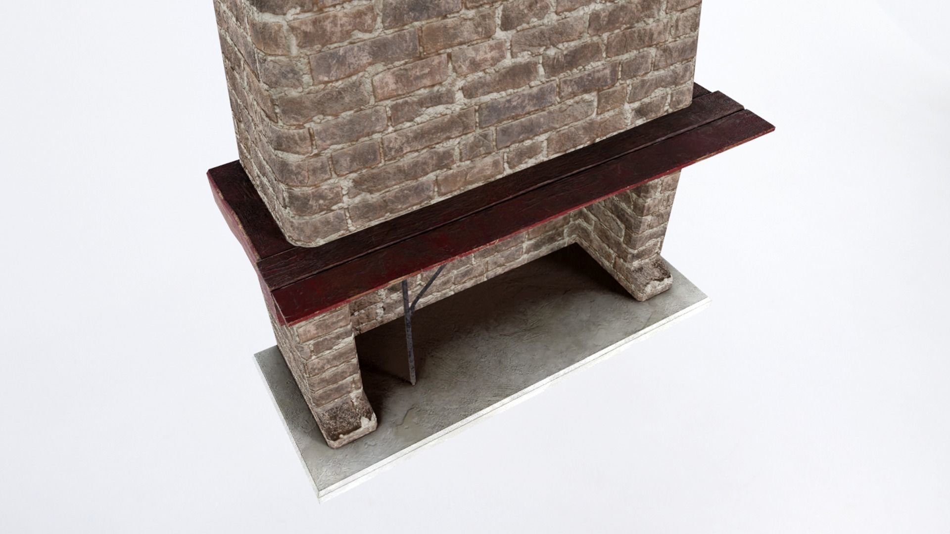 Brick Fireplace Low-poly 3D model_3