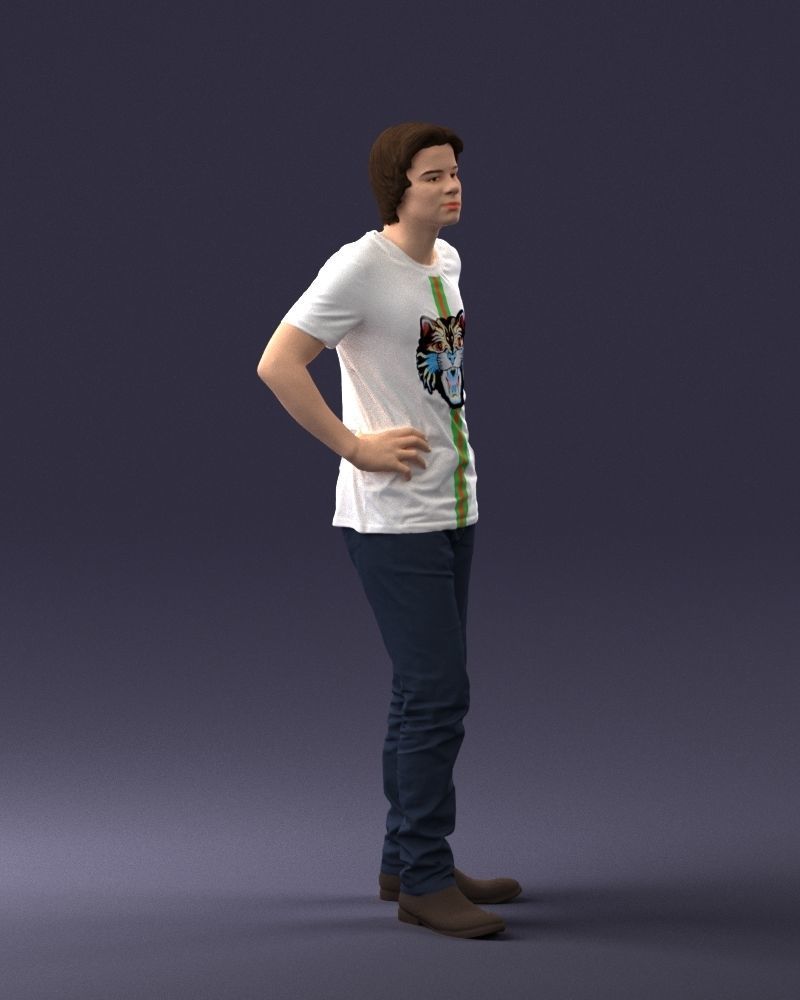 000123 Teenager in Printed Tiger T-Shirt 0303 3dp 3D print model_12