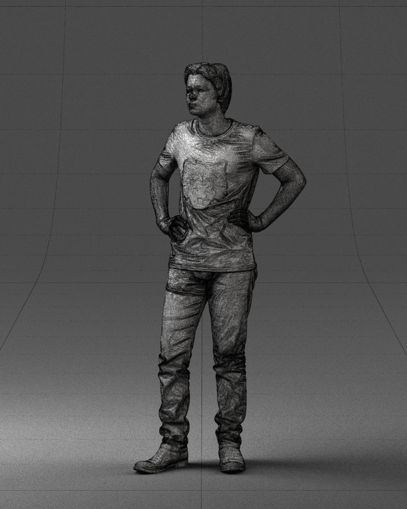 000123 Teenager in Printed Tiger T-Shirt 0303 3dp 3D print model_43