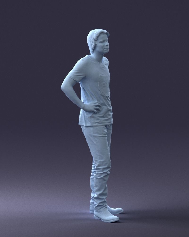 000123 Teenager in Printed Tiger T-Shirt 0303 3dp 3D print model_13