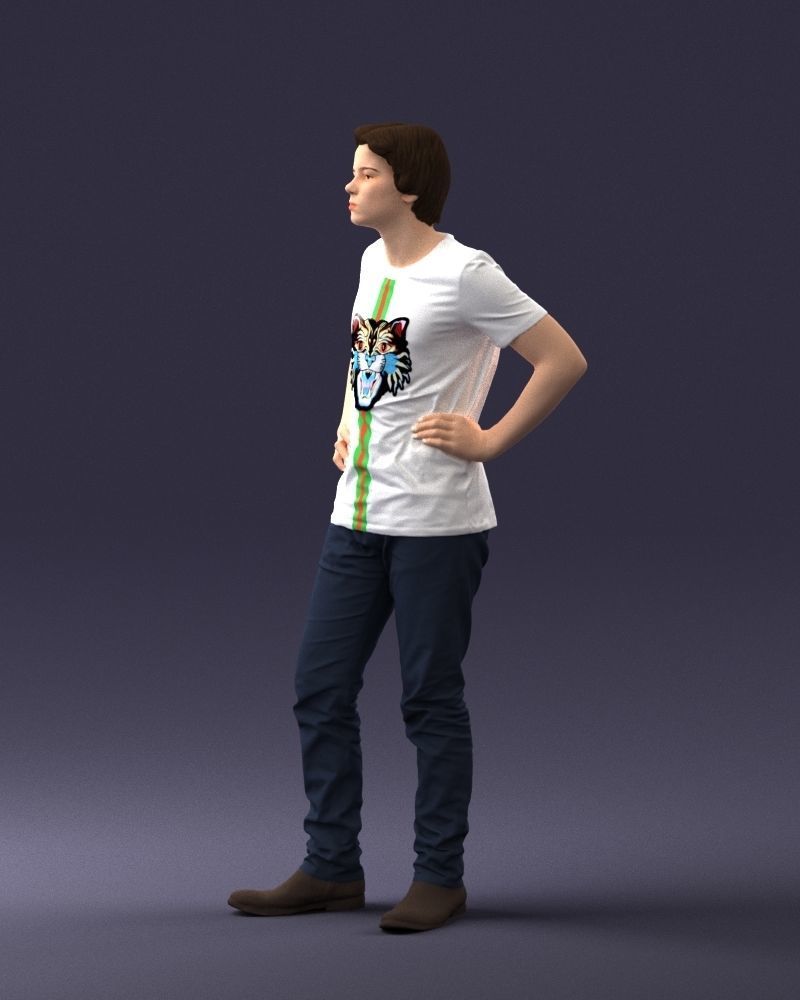 000123 Teenager in Printed Tiger T-Shirt 0303 3dp 3D print model_36