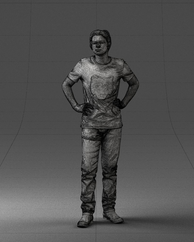 000123 Teenager in Printed Tiger T-Shirt 0303 3dp 3D print model_3